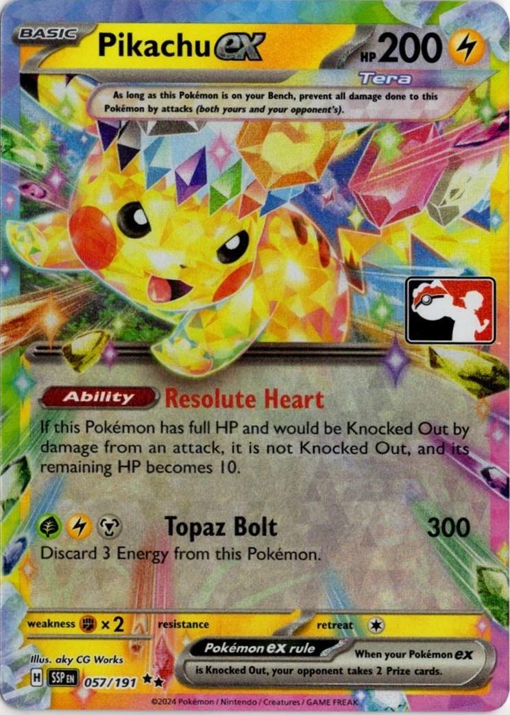 Surging Sparks Pikachu Ex [Prize-Pack] Pokémon card